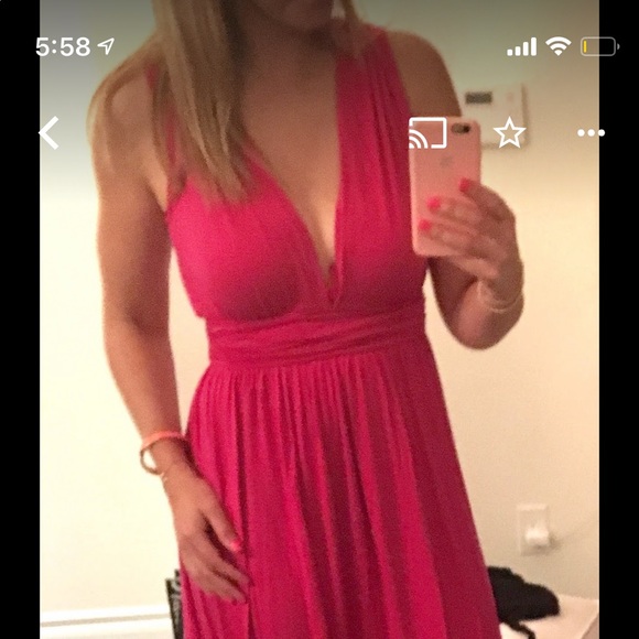 Rachel Pally XS Pink Maxi dress low V - Picture 11 of 11